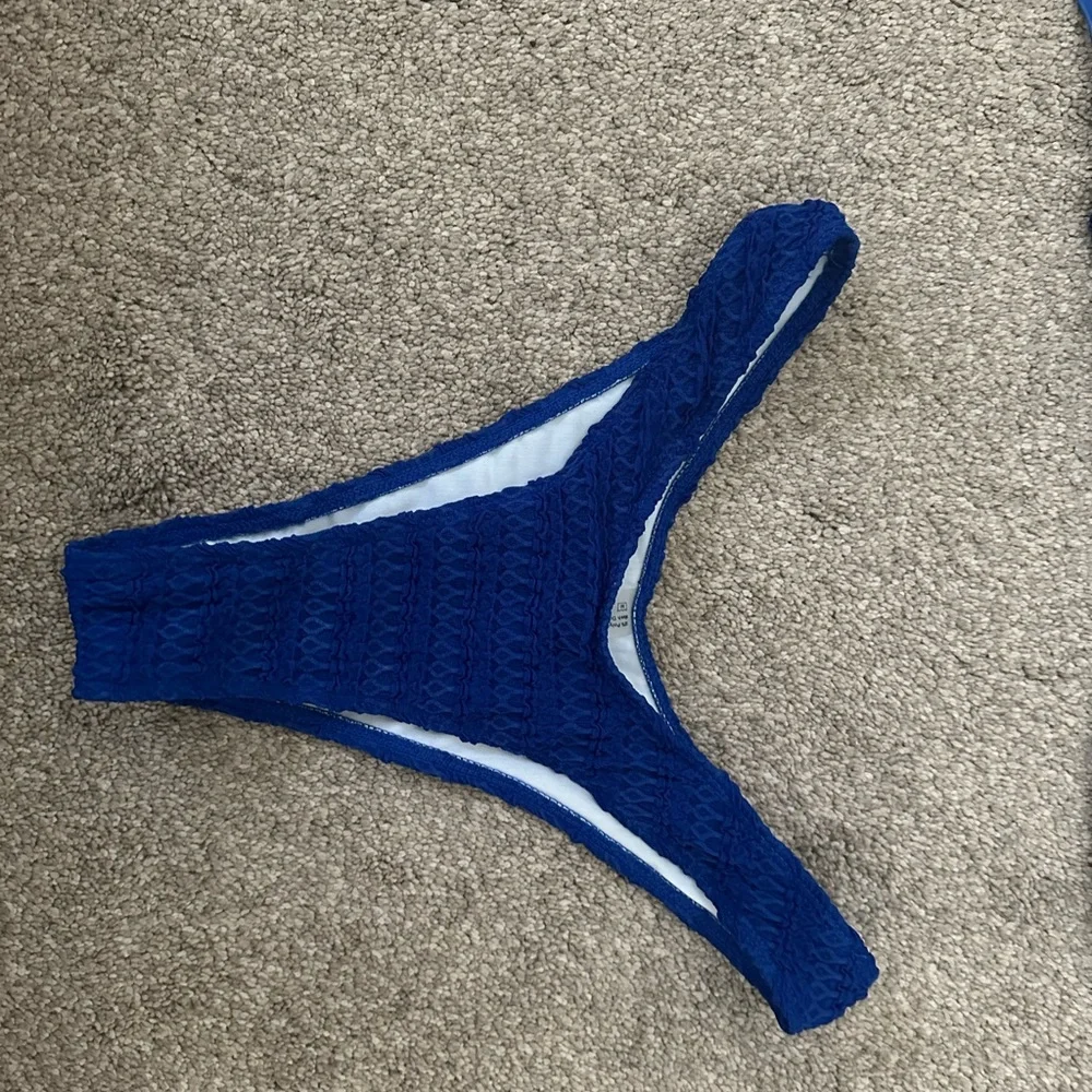 Blue Textured Bikini Set - Picture 2 of 3